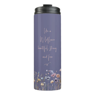 Farbige Aquarell-Wildblume Thermosbecher