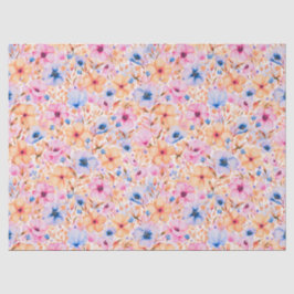 Farbige Aquarell-Wildblumen Blumenmuster Seidenpapier