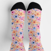Farbige Aquarell-Wildblumen Blumenmuster Socken (Oben)