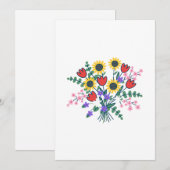 Farbige Aquarell-Wildblumen-Hochzeitsprogrammkarte Programm (Vorne/Hinten)