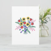 Farbige Aquarell-Wildblumen-Hochzeitsprogrammkarte Programm (Stehend Vorderseite)