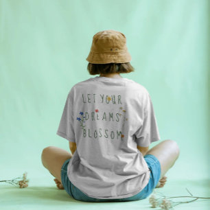 Farbige Aquarell-Wildblumen Sommer-Zitat T-Shirt