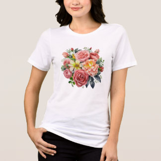 Farbige Aquarell-Wildblumengarten Tri-Blend Shirt