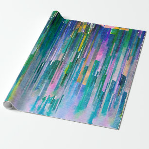 Farbige Aquarellbilder Geschenkpapier