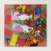 Farbige Aquarellbilder mit Blumenhaaren Puzzle (Horizontal)