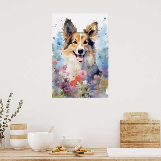 Farbige Aquarellbilder Poster (Küche)