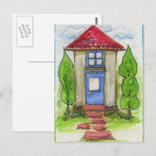 Farbige Aquarellbilder Postkarte (Vorne/Hinten)