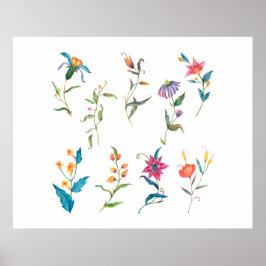 Farbige Aquarellblume II    Poster