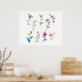 Farbige Aquarellblume II Poster (Küche)