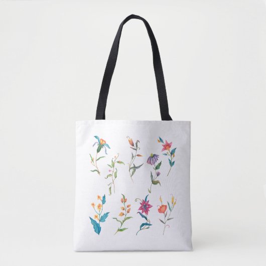 Farbige Aquarellblume II Tasche (Vorderseite)