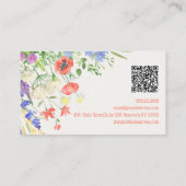 Farbige Aquarellblume mit QR Visitenkarte (Rückseite)
