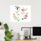 Farbige Aquarellblume Poster (Heimbüro)