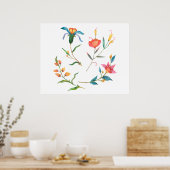 Farbige Aquarellblume Poster (Küche)