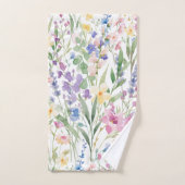 Farbige Aquarellblumen Badhandtuch Set (Handtuch)
