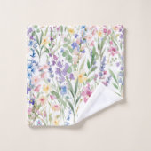 Farbige Aquarellblumen Badhandtuch Set (Waschlappen)