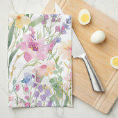 Farbige Aquarellblumen Geschirrtuch (Viertel Falte)