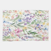 Farbige Aquarellblumen Geschirrtuch (Horizontal)