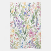 Farbige Aquarellblumen Geschirrtuch (Vertikal)