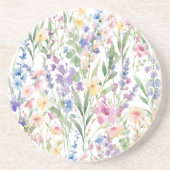 Farbige Aquarellblumen Getränkeuntersetzer (Vorne)