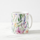 Farbige Aquarellblumen Kaffeetasse (VorderseiteRechts)