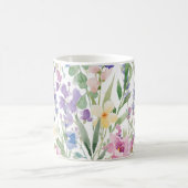 Farbige Aquarellblumen Kaffeetasse (Mittel)