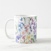 Farbige Aquarellblumen Kaffeetasse (Links)