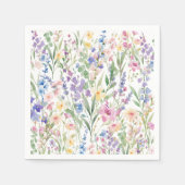 Farbige Aquarellblumen Serviette (Vorderseite)