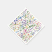 Farbige Aquarellblumen Serviette (Ecke)