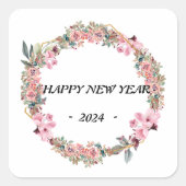 farbige Aquarellblütenblütenfarben mit individuell Quadratischer Aufkleber (Vorderseite)