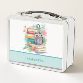 Farbige Aquarellbücher und Rucksäcke Metall Brotdose (Vorderseite)