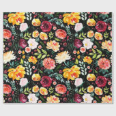 Farbige Aquarelle Blume Geschenkpapier (Flach)