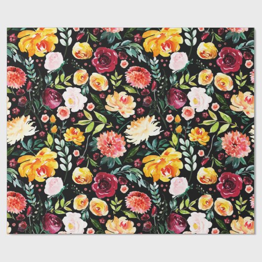 Farbige Aquarelle Blume Geschenkpapier (Flach)