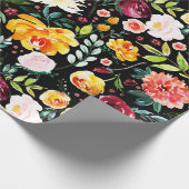 Farbige Aquarelle Blume Geschenkpapier (Ecke)