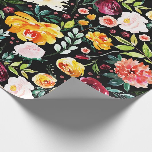 Farbige Aquarelle Blume Geschenkpapier (Ecke)