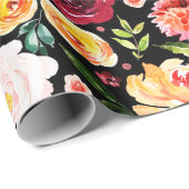 Farbige Aquarelle Blume Geschenkpapier (Rolleneckpunkt)