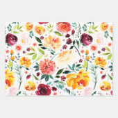 Farbige Aquarelle Blume Geschenkpapier Set (Vorderseite 2)