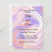 Farbige Aquarellfarbe abstrakter Name Einladung (Vorderseite)