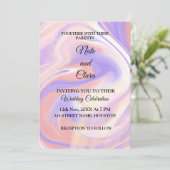 Farbige Aquarellfarbe abstrakter Name Einladung (Stehend Vorderseite)