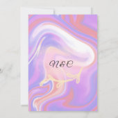 Farbige Aquarellfarbe abstrakter Name Einladung (Rückseite)