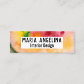 Farbige Aquarellfarben abstrakte Wirbel rot-gelb Mini Visitenkarte (Vorderseite)