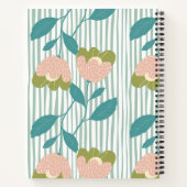 Farbige Aquarellfarben-Blume Giralstil-Monogramm Notizblock (Rückseite)