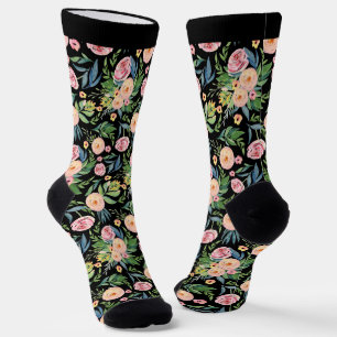 Farbige Aquarellfarben Blume nahtlos Muster Socken