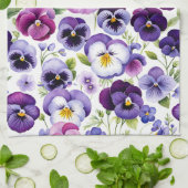 Farbige Aquarellfarben Blume Weißer Hintergrund Geschirrtuch (Gefaltet)