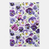 Farbige Aquarellfarben Blume Weißer Hintergrund Geschirrtuch (Vertikal)