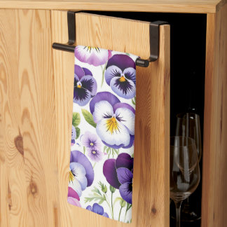 Farbige Aquarellfarben Blume Weißer Hintergrund Geschirrtuch