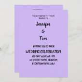 Farbige Aquarellfarben hinzufügen Ihren Namen Text Einladung (Vorne/Hinten)