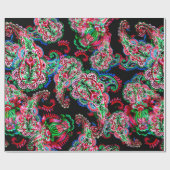 Farbige Aquarellfarbenpaisley-Blumenillustrierung Geschenkpapier (Flach)