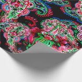 Farbige Aquarellfarbenpaisley-Blumenillustrierung Geschenkpapier (Ecke)