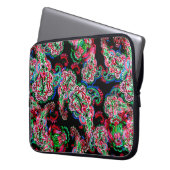 Farbige Aquarellfarbenpaisley-Blumenillustrierung  Laptopschutzhülle (Vorderseite Links)