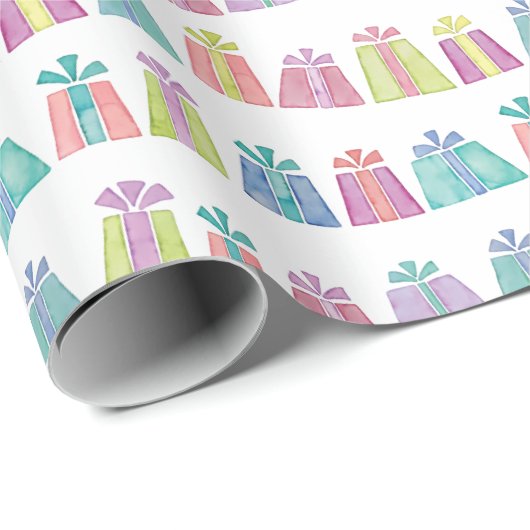 Farbige Aquarellgeschenke/Geschenke Geschenkpapier (Rolleneckpunkt)